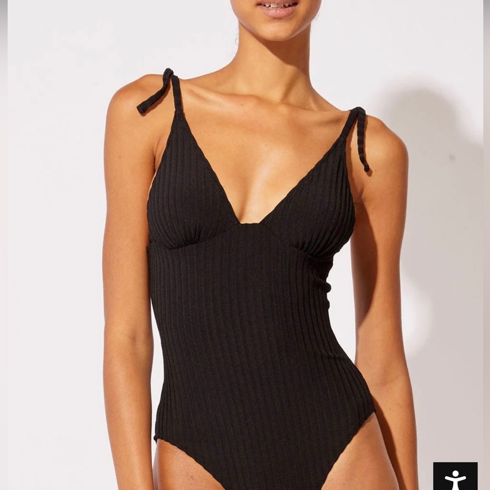 Solid and Striped Olympia One Piece Bathing Suit
